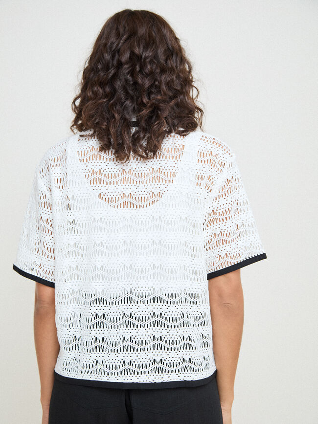 CHAQUETA REJILLA Crudo