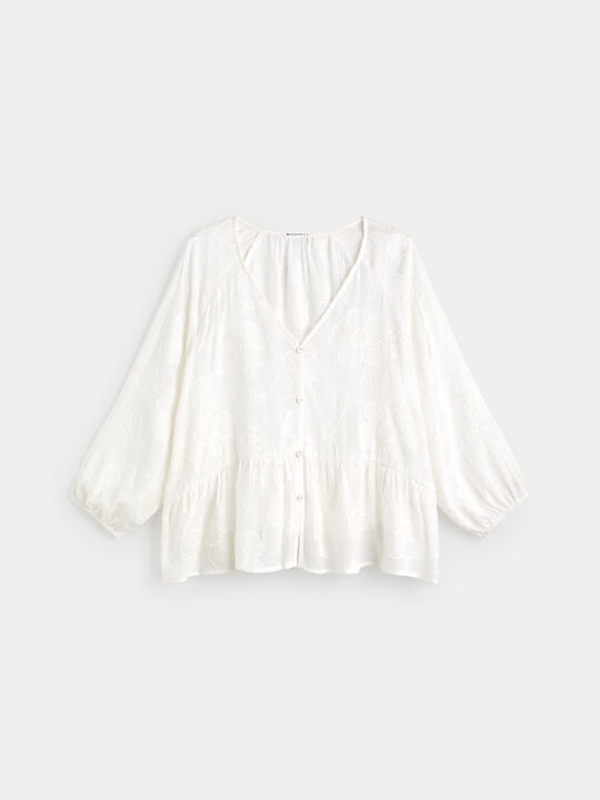 BLUSA BORDADA  FALD&Oacute;N Blanco Optico image number null