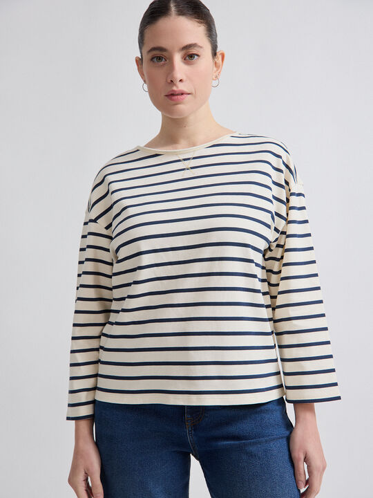 CAMISETA CUELLO BRILLO Rayas 1 image number null