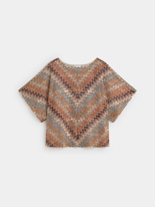 CAMISETA DETALLE TEXTURA Marron image number null