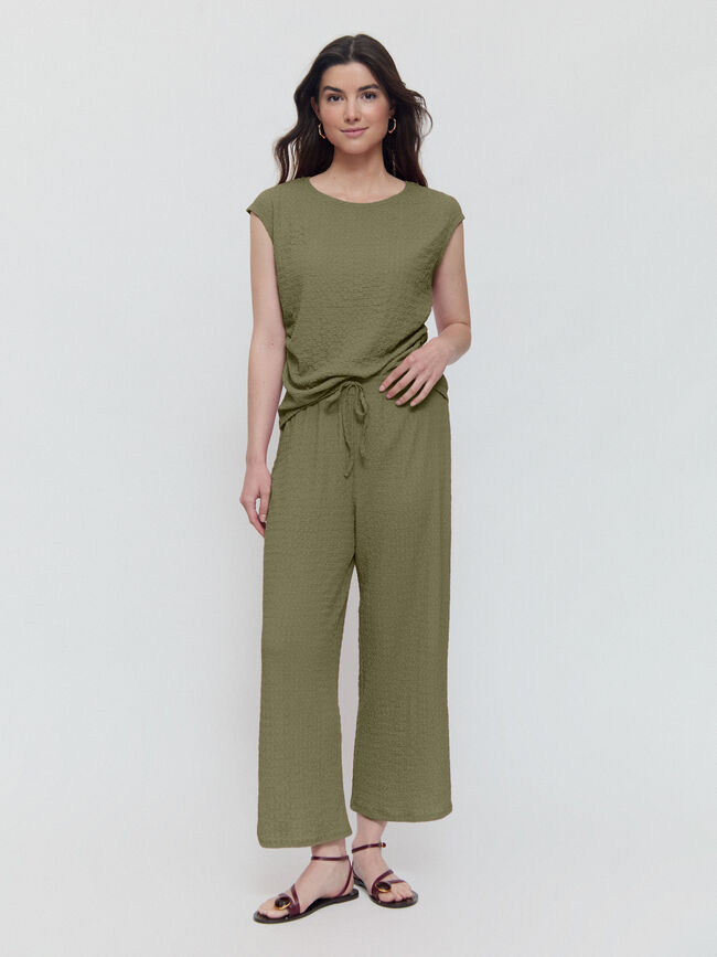 CAMISETA FRUNCE LATERAL Kaki
