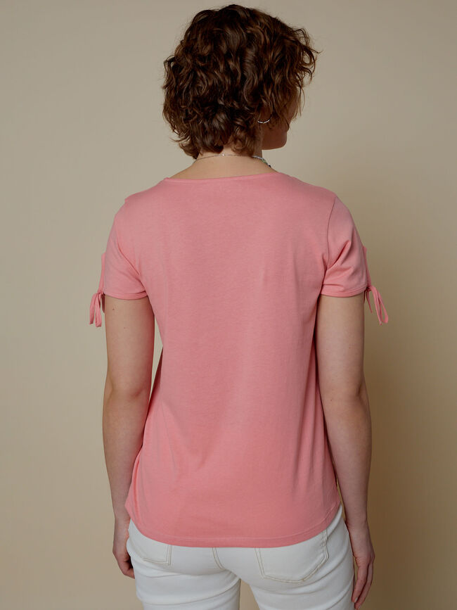 Camiseta detalle nudo 100% algodón Rosa Medio