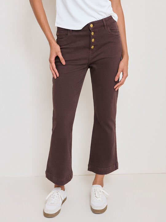 PANTALON DENIM ACAMPANADO Marron Medio image number null