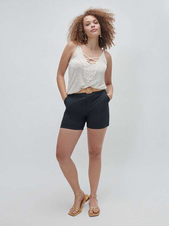 SHORT CHINO CINTURÓN Negro