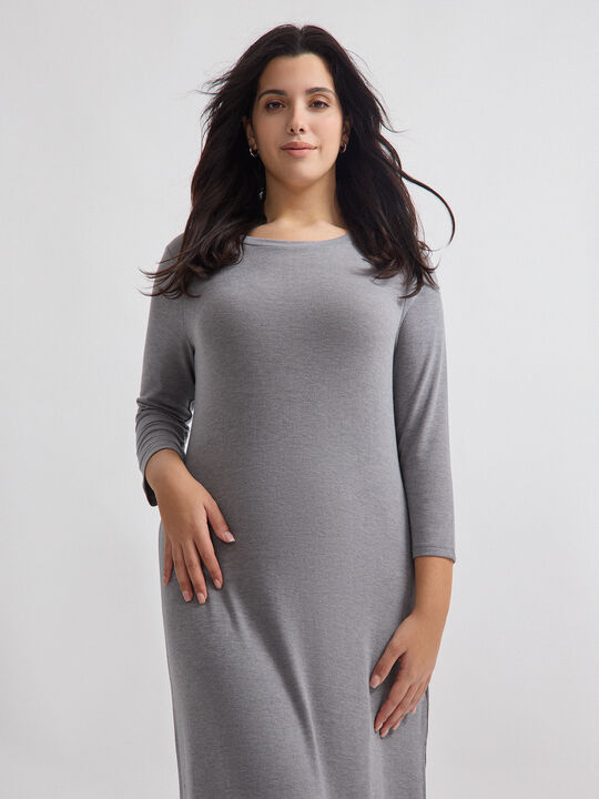 VESTIDO LANOSO Gris Oscuro image number null