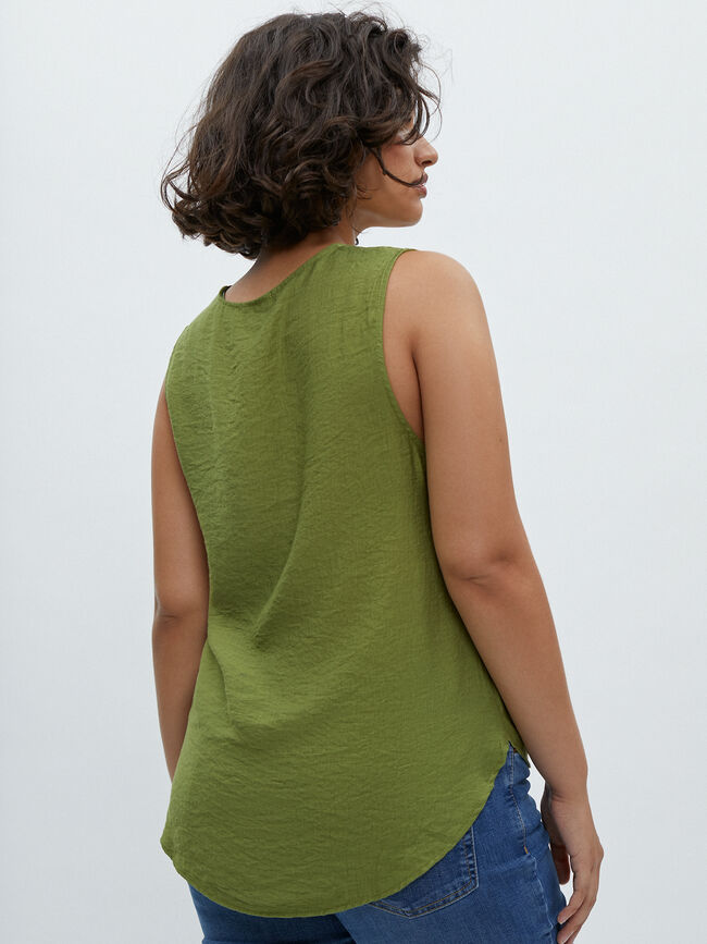 BLUSA RÚSTICA SIN MANGAS Oliva