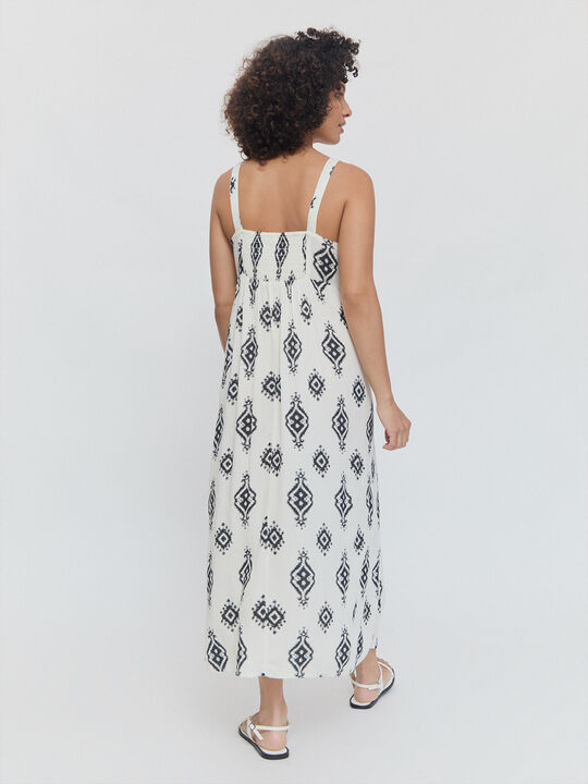 VESTIDO BORDADOS MIDI Negro image number null