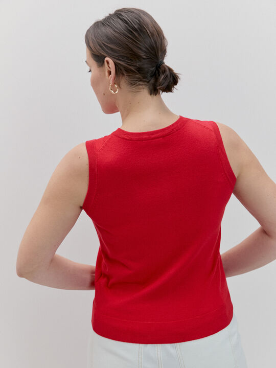 CHALECO B&Aacute;SICO BOTONES Rojo image number null