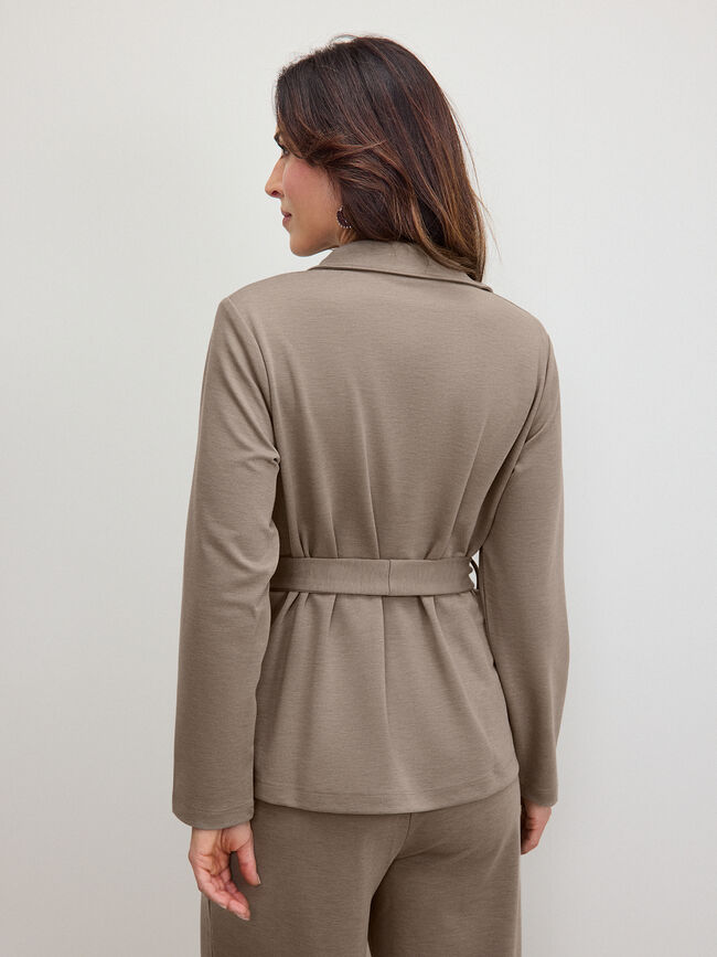 CHAQUETA TWILL ELASTICO BOTONES Beige