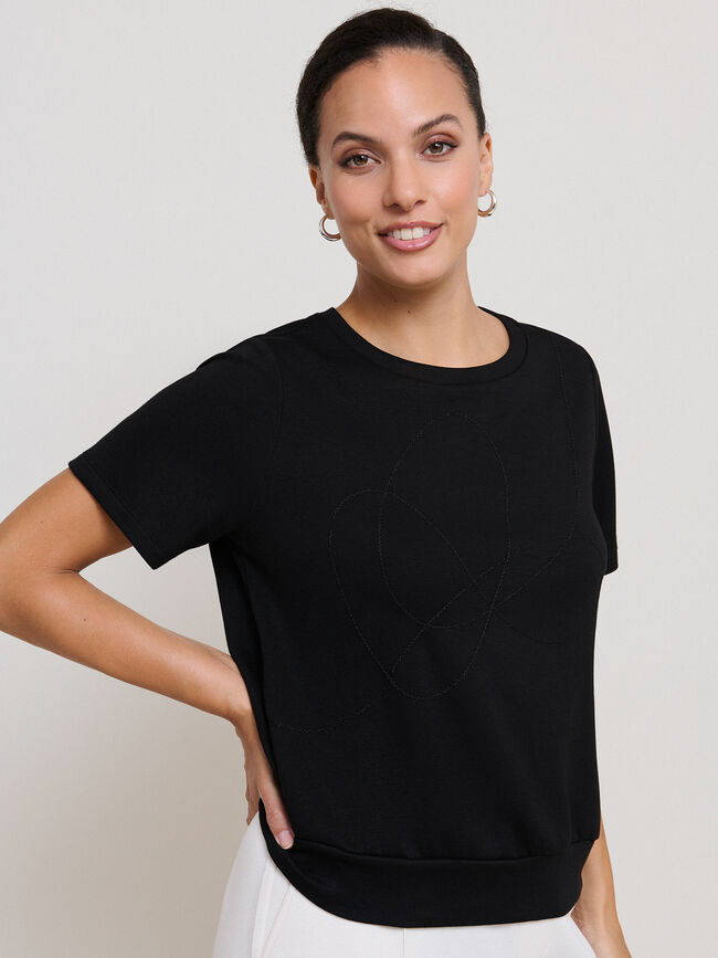 CAMISETA DETALLE CORD&Oacute;N Negro