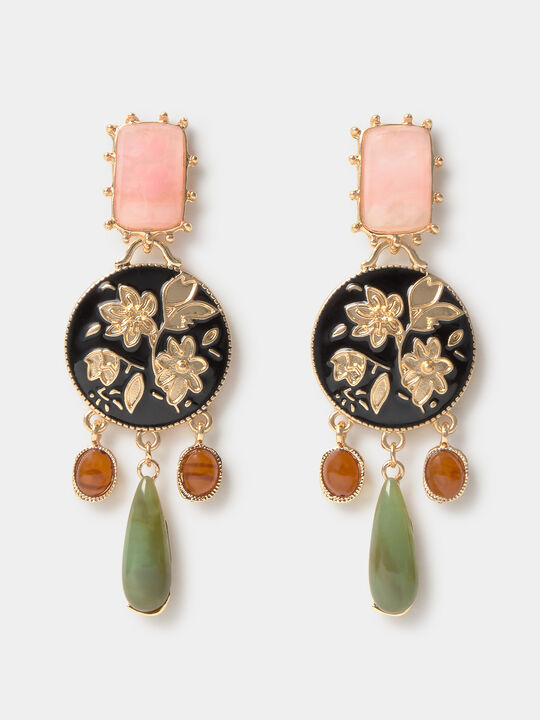 PENDIENTES FLORES COLORES Oro image number null