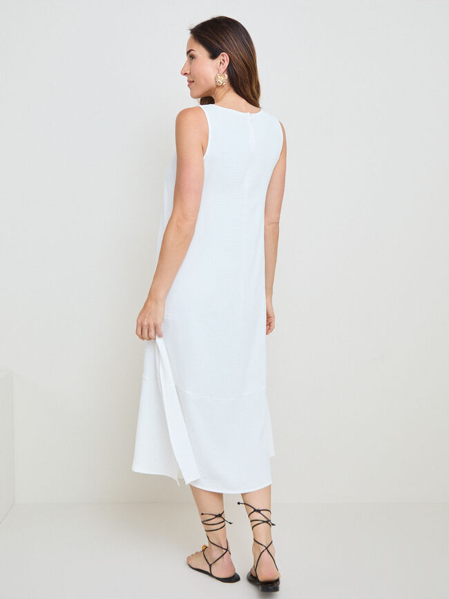 VESTIDO MIDI NUDO Blanco Optico
