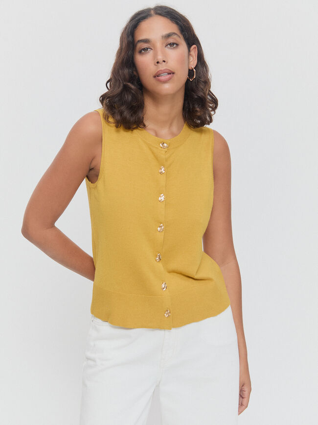 CHALECO BOTONES Ocre