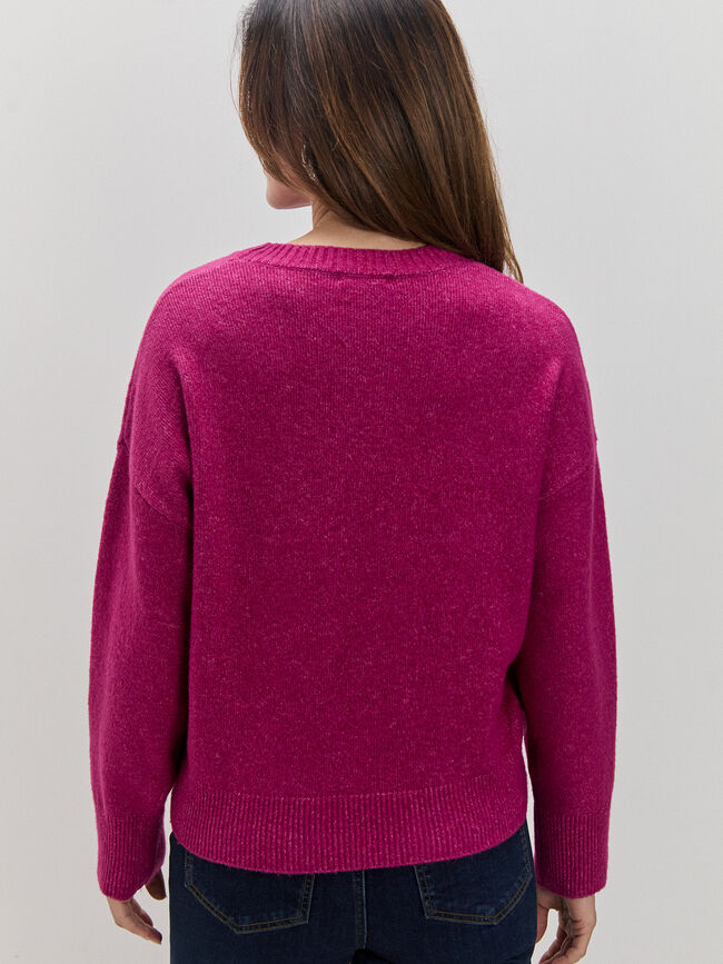 JERSEY CUELLO REDONDO Fucsia