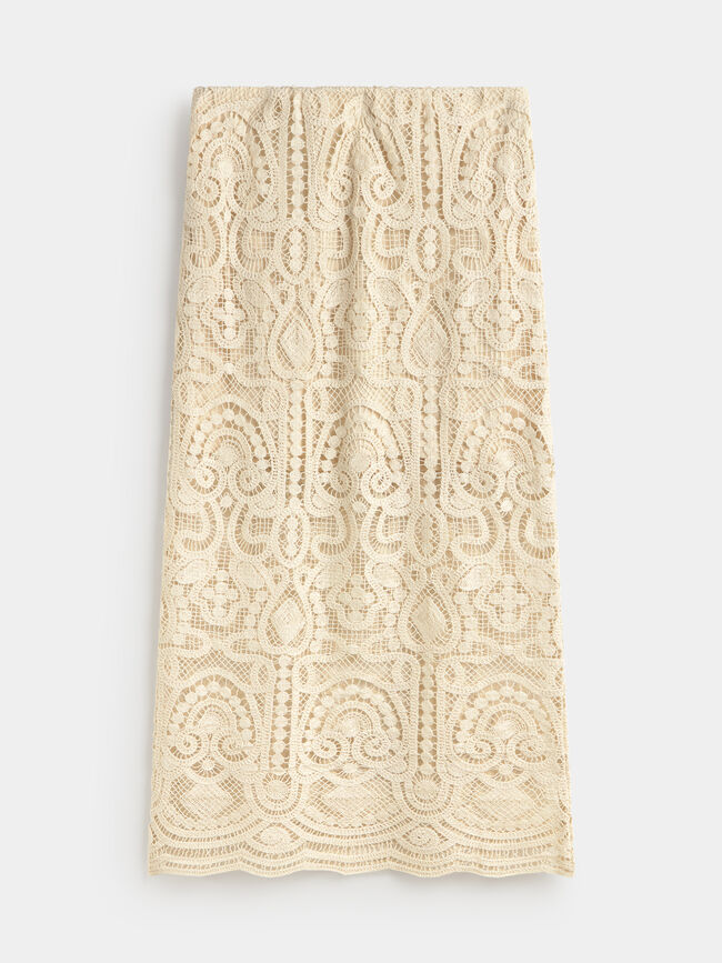 FALDA CROCHET Crudo