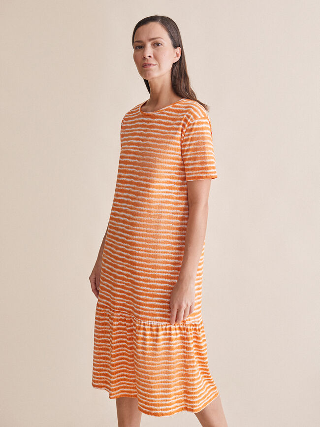 Vestido estampado volante en bajo Estampado 1