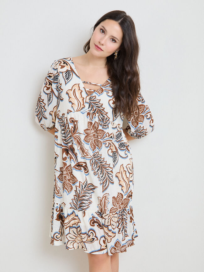 VESTIDO CORTO ESTAMPADO Estampado 1