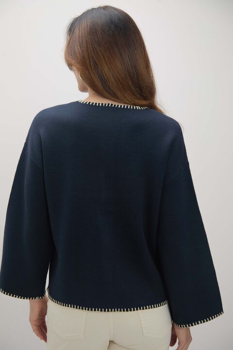 ABRIGO DETALLE PESPUNTE Azul Marino image number null