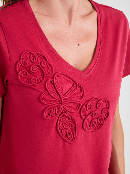 CAMISETA FLORES 3D Geranio image number null
