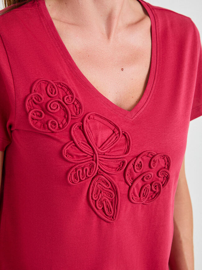 CAMISETA FLORES 3D Geranio