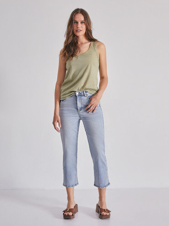 TOP HILO METALIZADO Kaki image number null