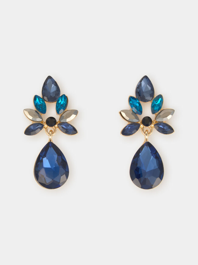 PENDIENTES CRISTALES TEXTURA Azul Sky