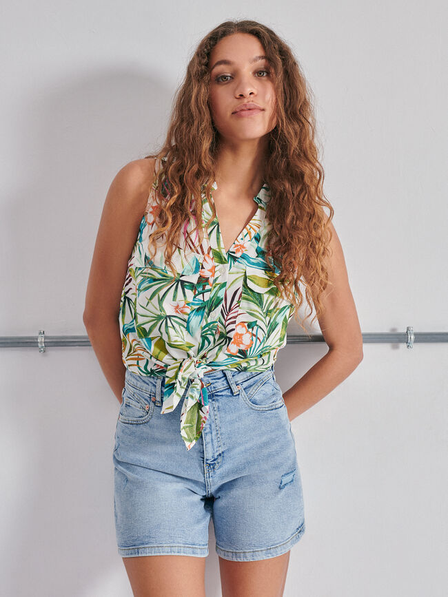 BLUSA SIN MANGAS Blanco Optico