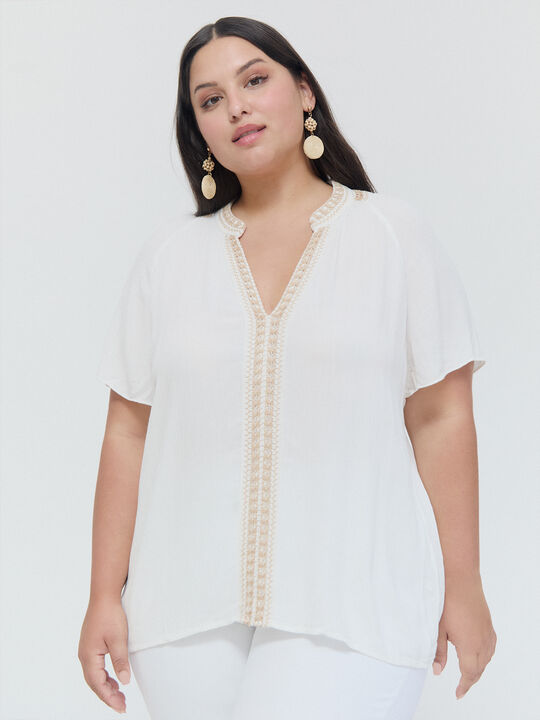 BLUSA MANGA CORTA Crudo image number null