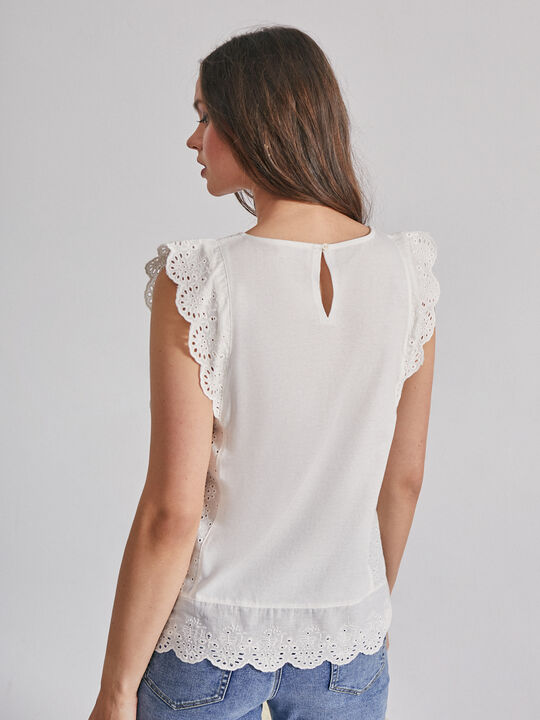 Top bordado suizo Blanco Optico image number null