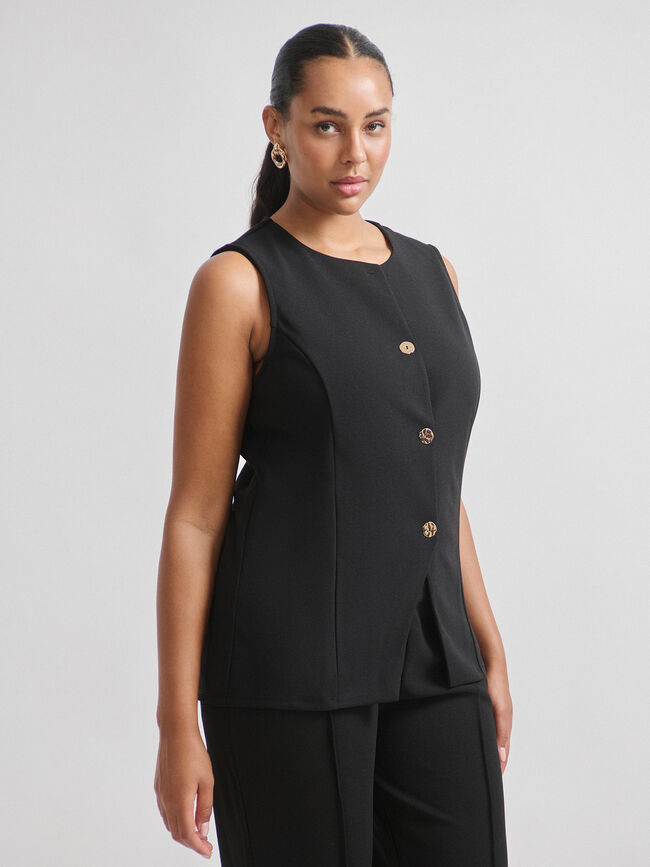 CHALECO BOTONES JOYA Negro
