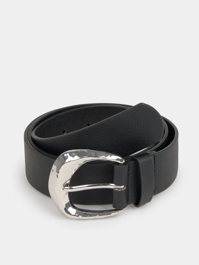 CINTURON HEBILLA TEXTURA Negro