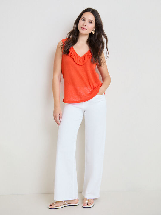 TOP CUELLO VOLANTE Rojo Pimenton image number null