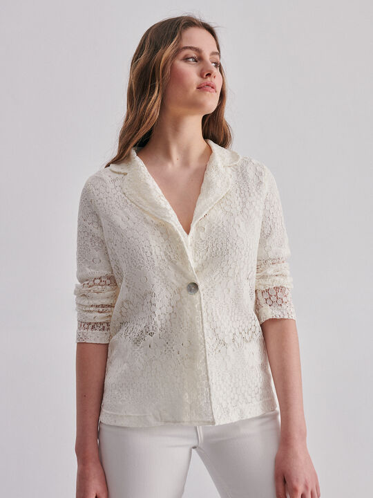 CHAQUETA ENCAJE Crudo Claro image number null