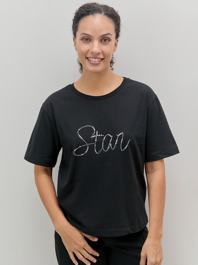 CAMISETA BRILLO STAR Negro