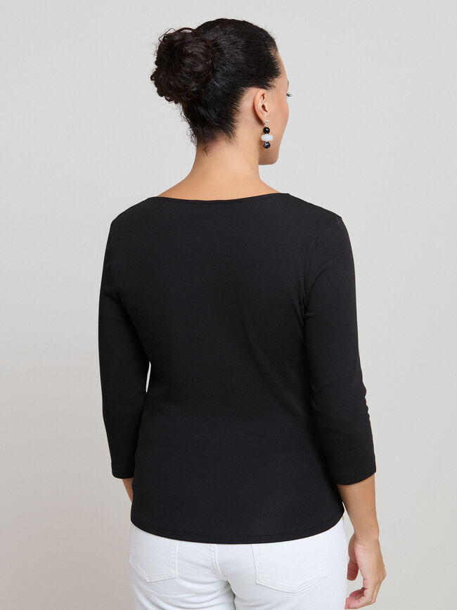 CAMISETA ENCAJE Negro