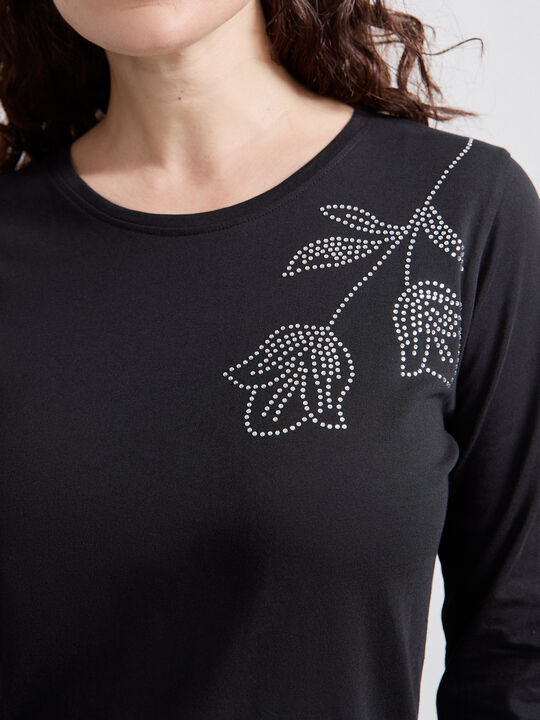CAMISETA POSICIONAL FLOR Negro image number null