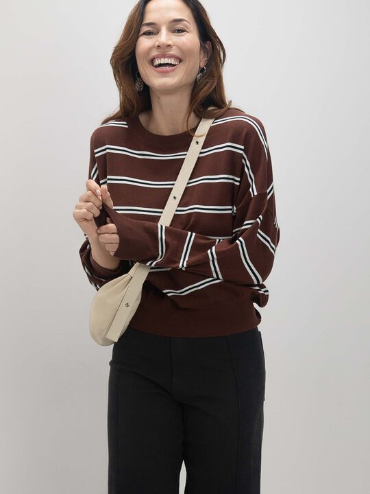 JERSEY RAYAS MARRON Chocolate image number null