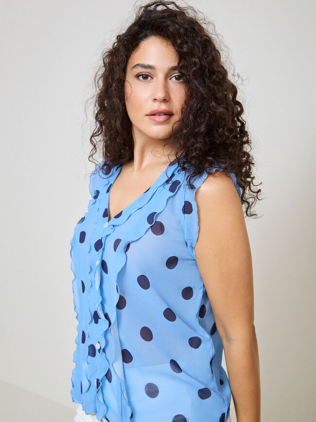 BLUSA TOPOS Azul Marino