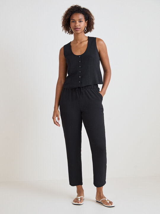 PANTAL&Oacute;N JOGGER FLUIDO Negro image number null