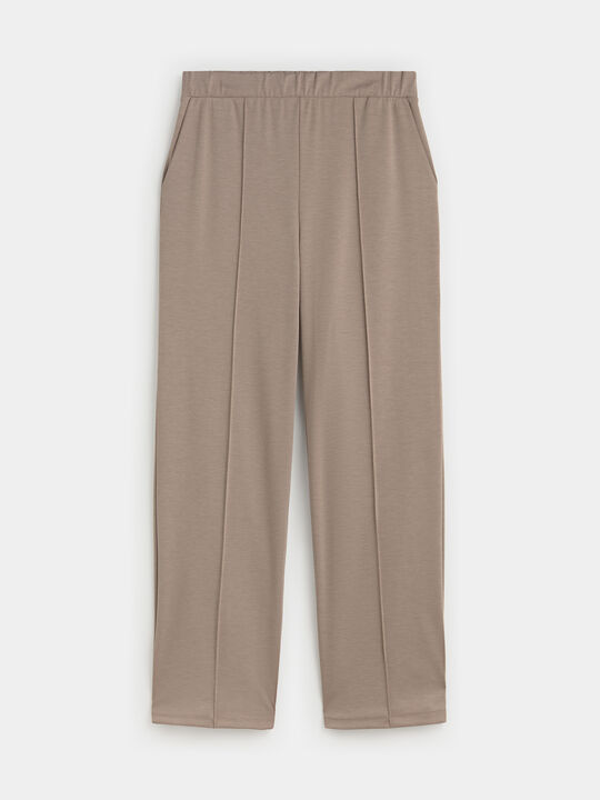 PANTAL&Oacute;N TWILL EL&Aacute;STICO NERVIO Beige image number null
