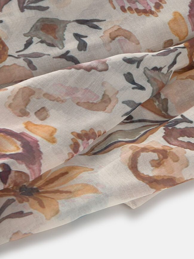 PAÑUELO ESTAMPADO FLORAL Crudo
