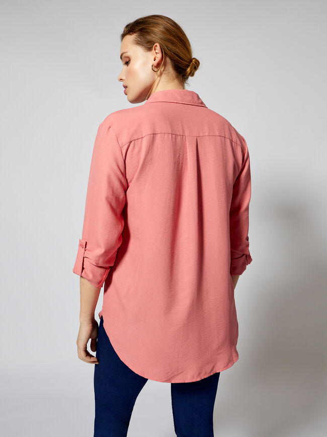 Camisa con bolsillos Rosa Medio