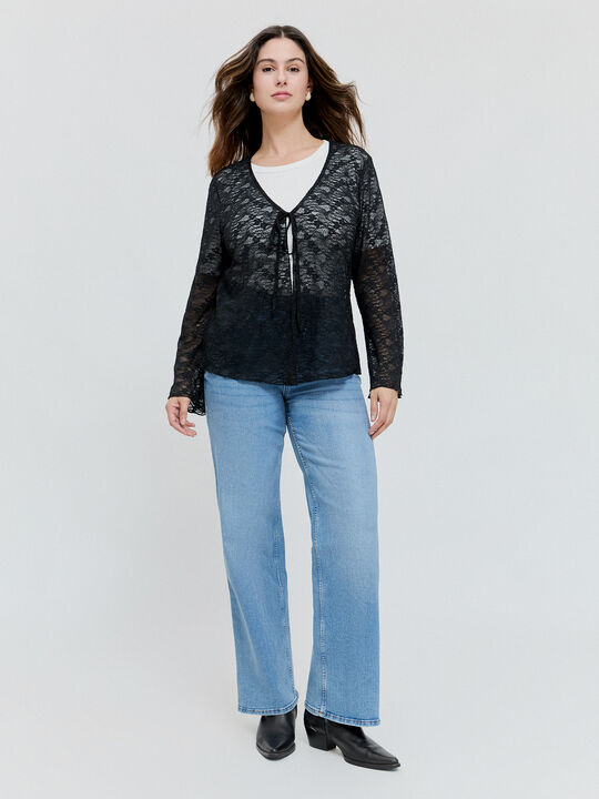 CHAQUETA ENCAJE Negro image number null
