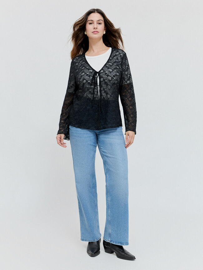 CHAQUETA ENCAJE Negro