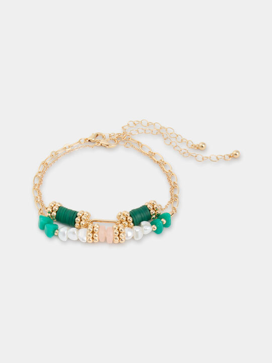PULSERA CON PIEDRAS Verde Brillante image number null