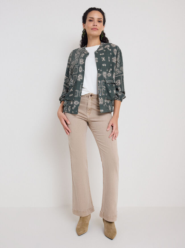 BOMBER ESTAMPADO ANIMAL Crudo