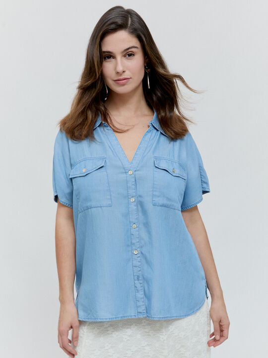 BLUSA TENCEL Mid blue image number null