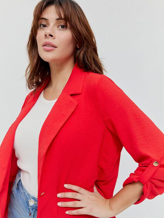 BLAZER FLUIDA ROLL-UP Rojo image number null