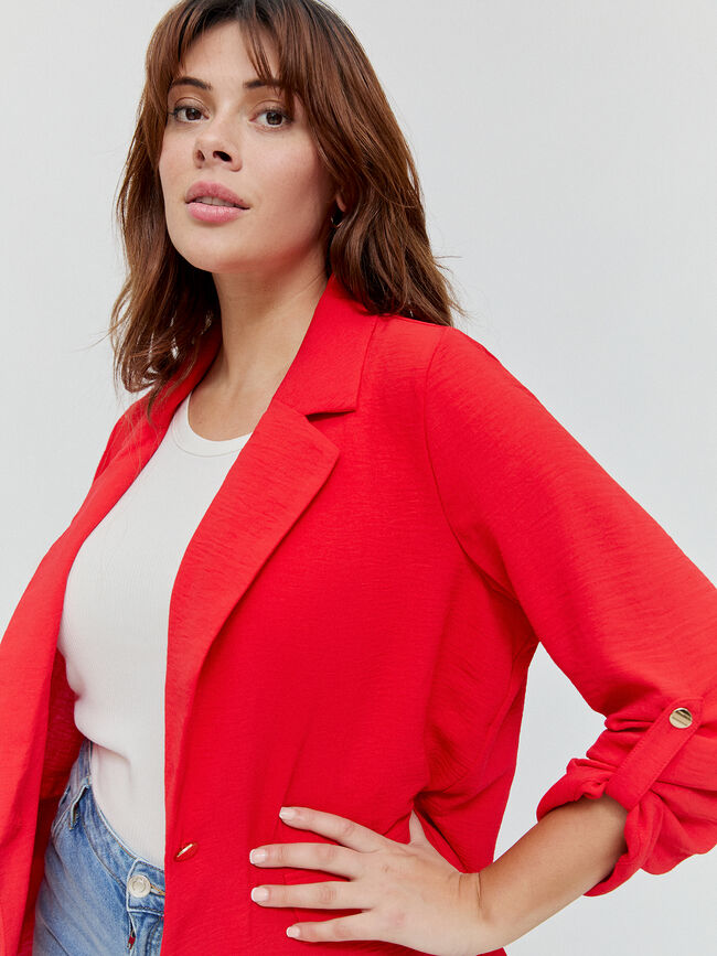 BLAZER FLUIDA ROLL-UP Rojo