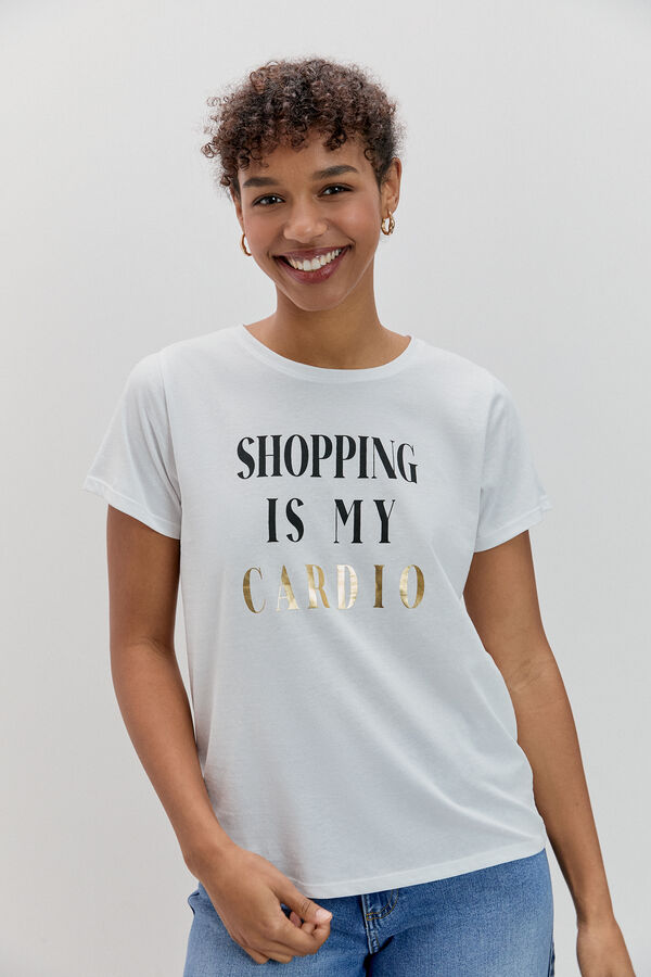 CAMISETA LETTERING BRILLO Blanco Optico